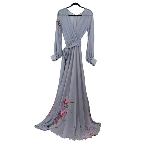Meghan LA Dresses Meghan Los Angeles Lavender Floral Maxi Dress